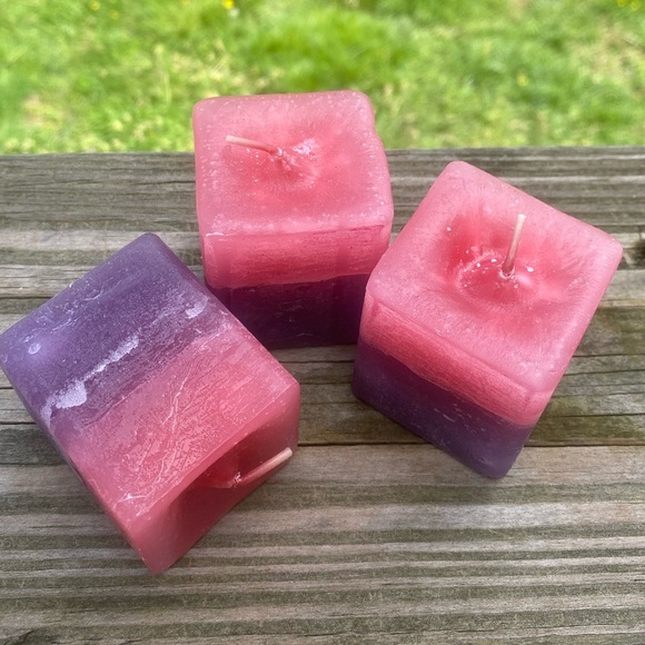 Romantic Evening Jasmine and Rose Candles Crystal Journey Candles square votives - Picture 5 of 5